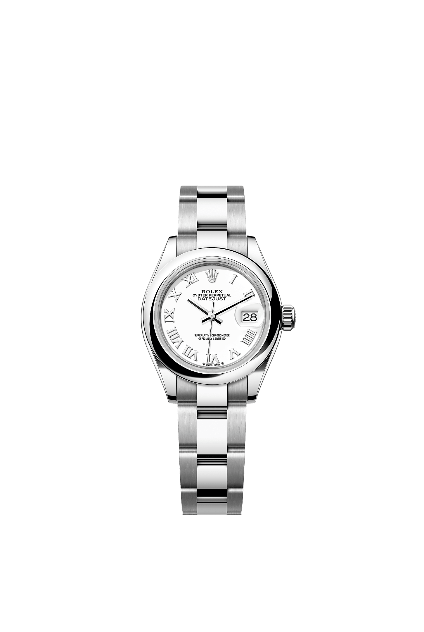 Lady-Datejust, Oyster, 28 mm, Oystersteel, Dial : White, Rolex