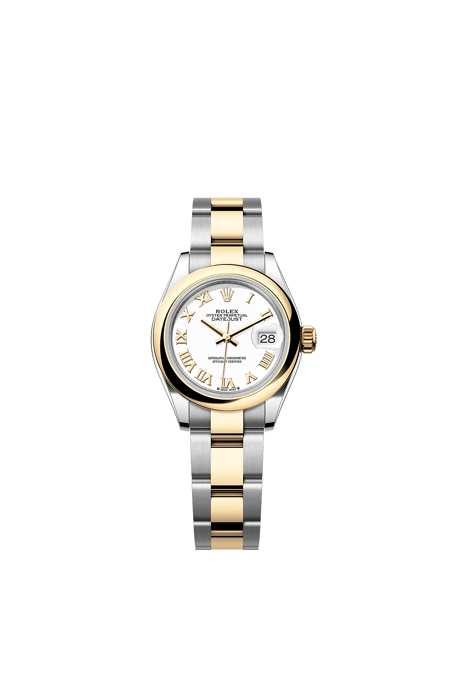 Lady-Datejust, Oyster, 28 mm, Oystersteel and yellow gold, Dial : White, Rolex