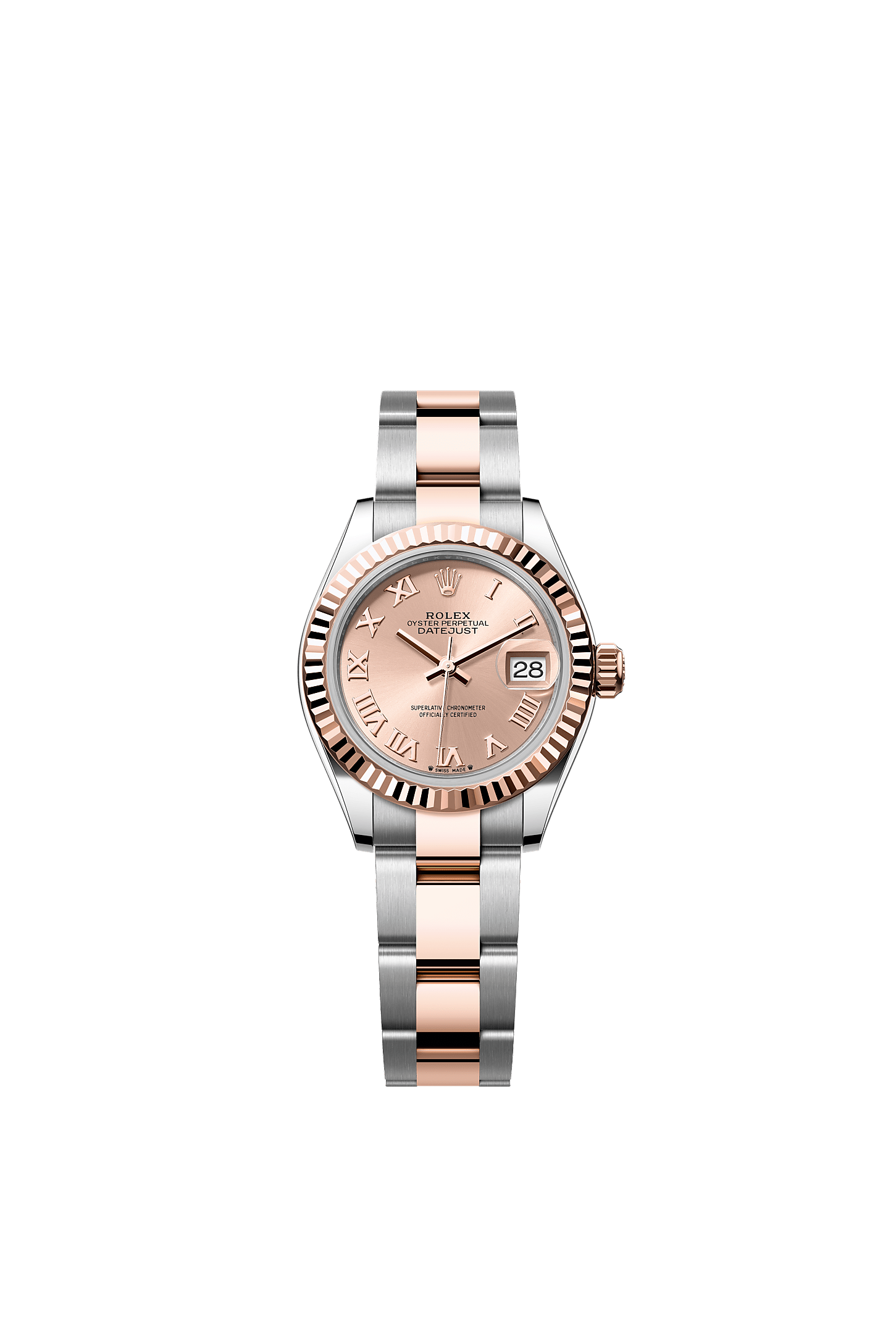 Lady-Datejust, Oyster, 28 mm, Oystersteel and Everose gold, Dial : Rosé-colour, Rolex
