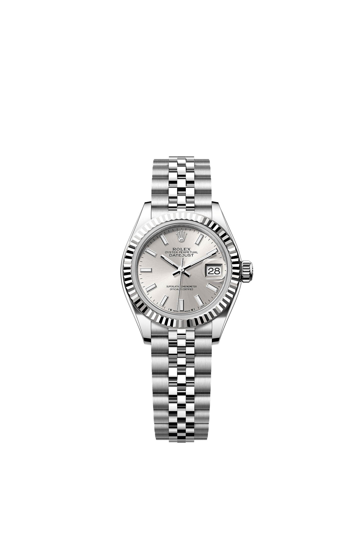 Lady-Datejust, Oyster, 28 mm, Oystersteel and white gold, Dial : Silver, Rolex