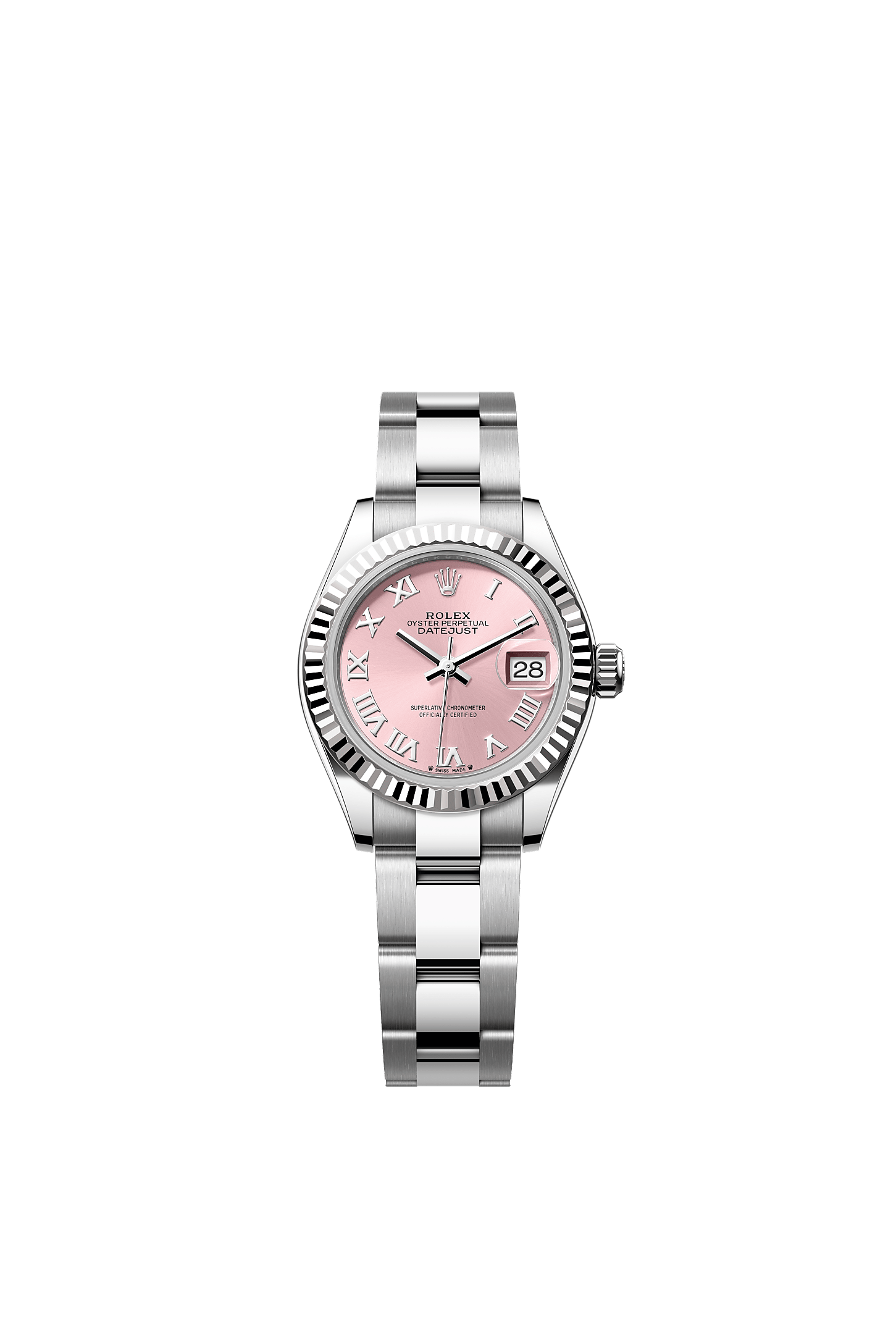 Lady-Datejust, Oyster, 28 mm, Oystersteel and white gold, Dial : Pink, Rolex