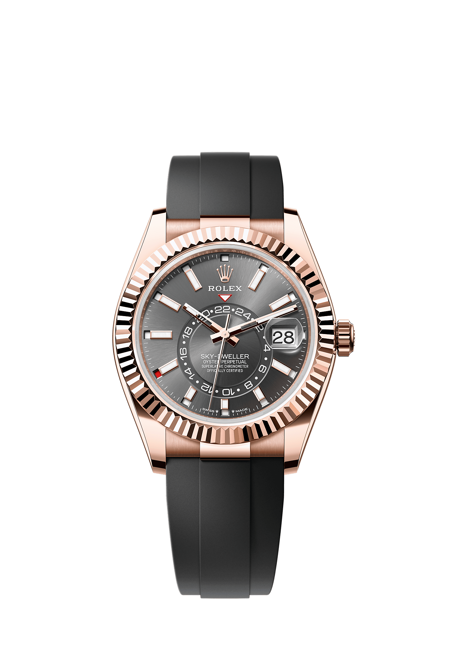 Sky-Dweller, Oyster, 42 mm, Everose gold, Dial : Slate, Rolex
