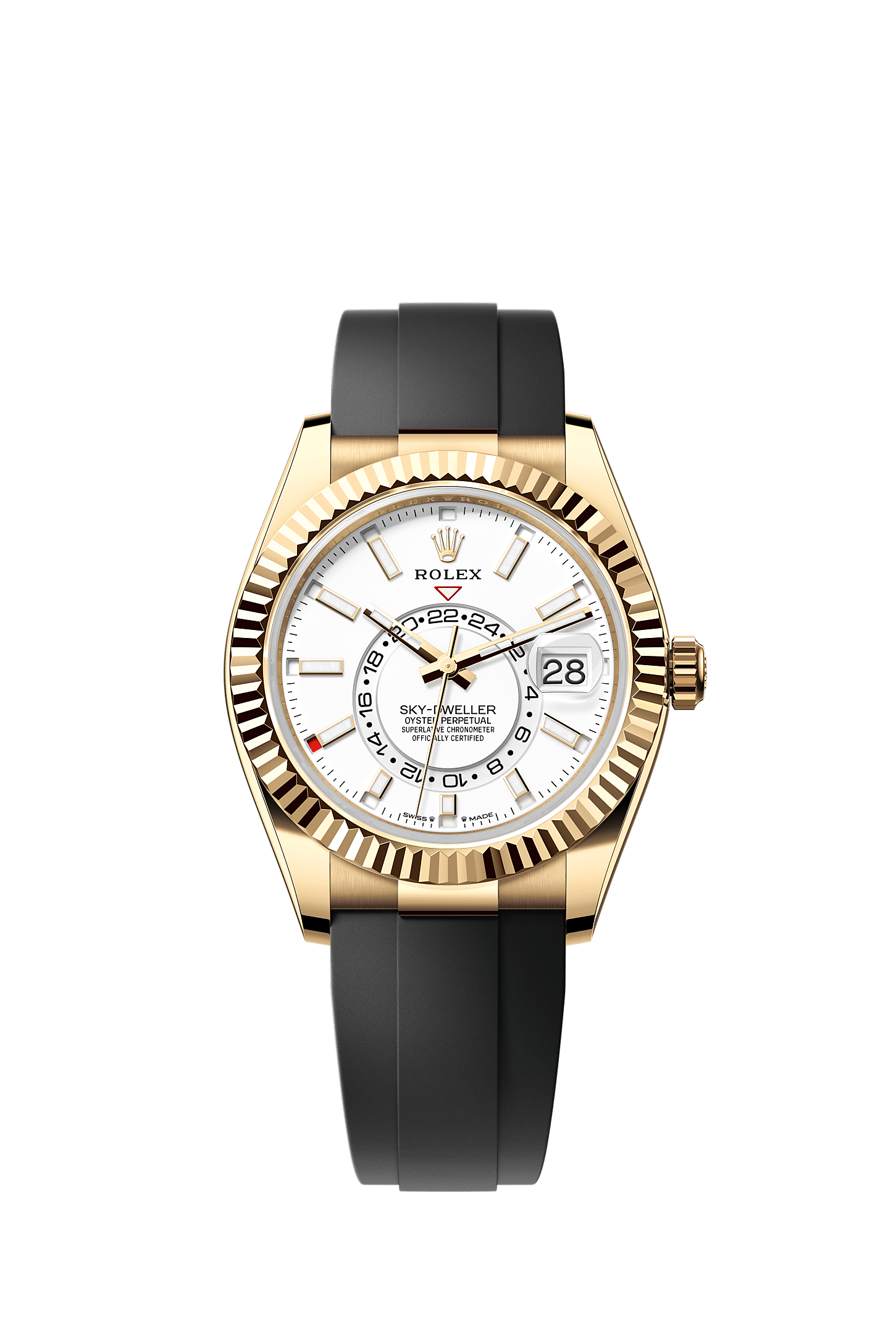 Sky-Dweller, Oyster, 42 mm, yellow gold, Dial : Intense white, Rolex