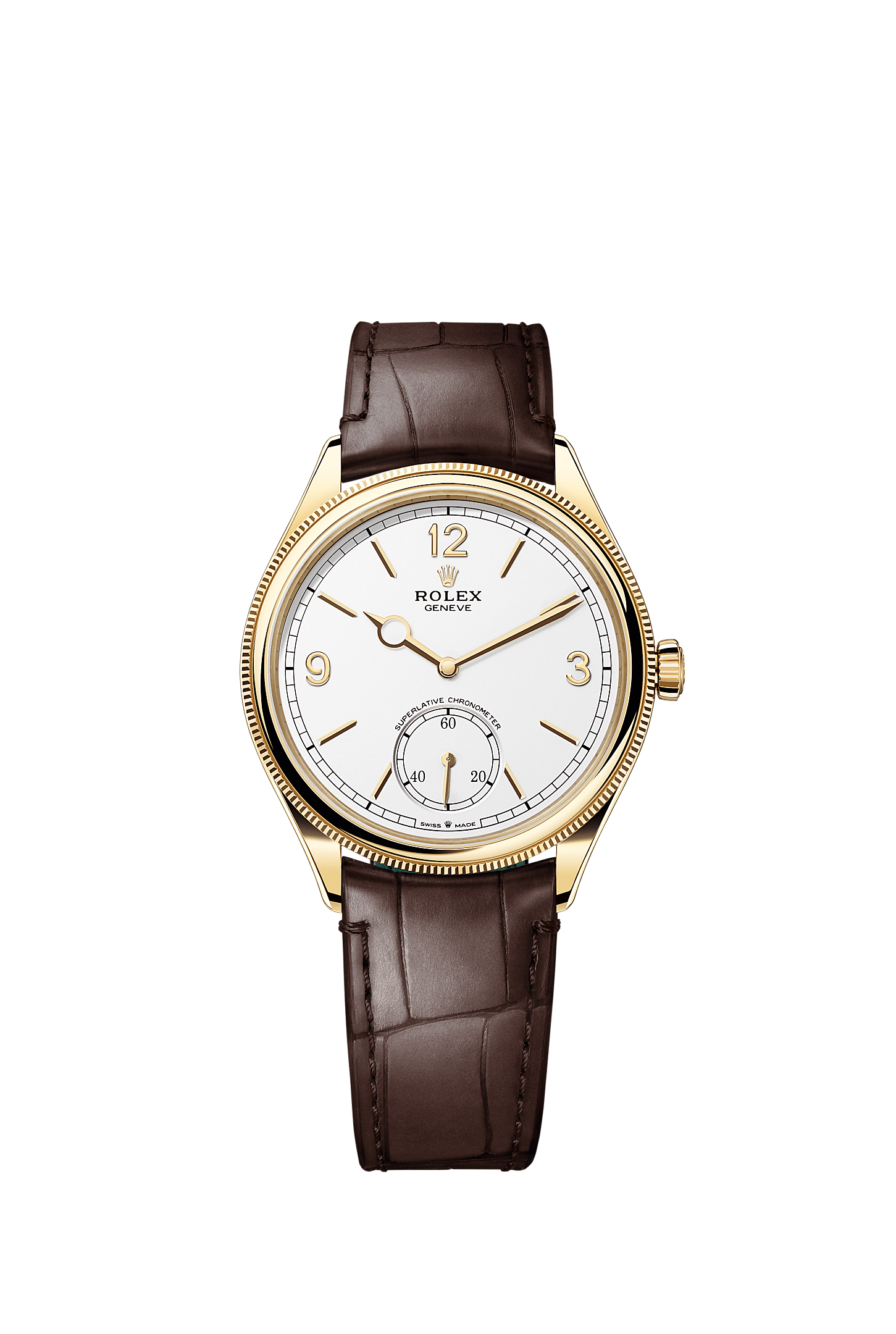 1908, 39 mm, 18 ct yellow gold, polished finish, Dial : Intense white, Rolex