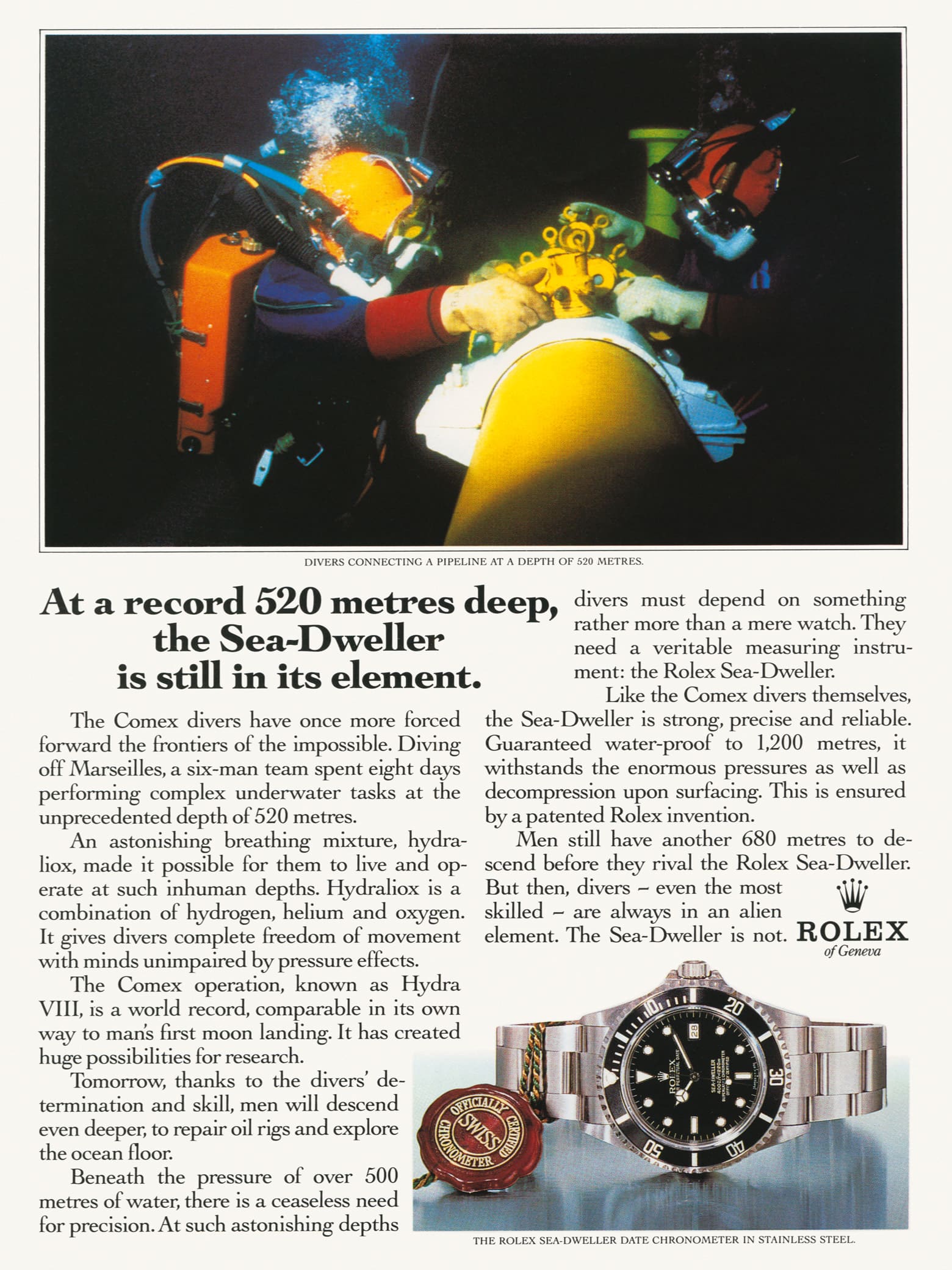 At a record 520 metres deep