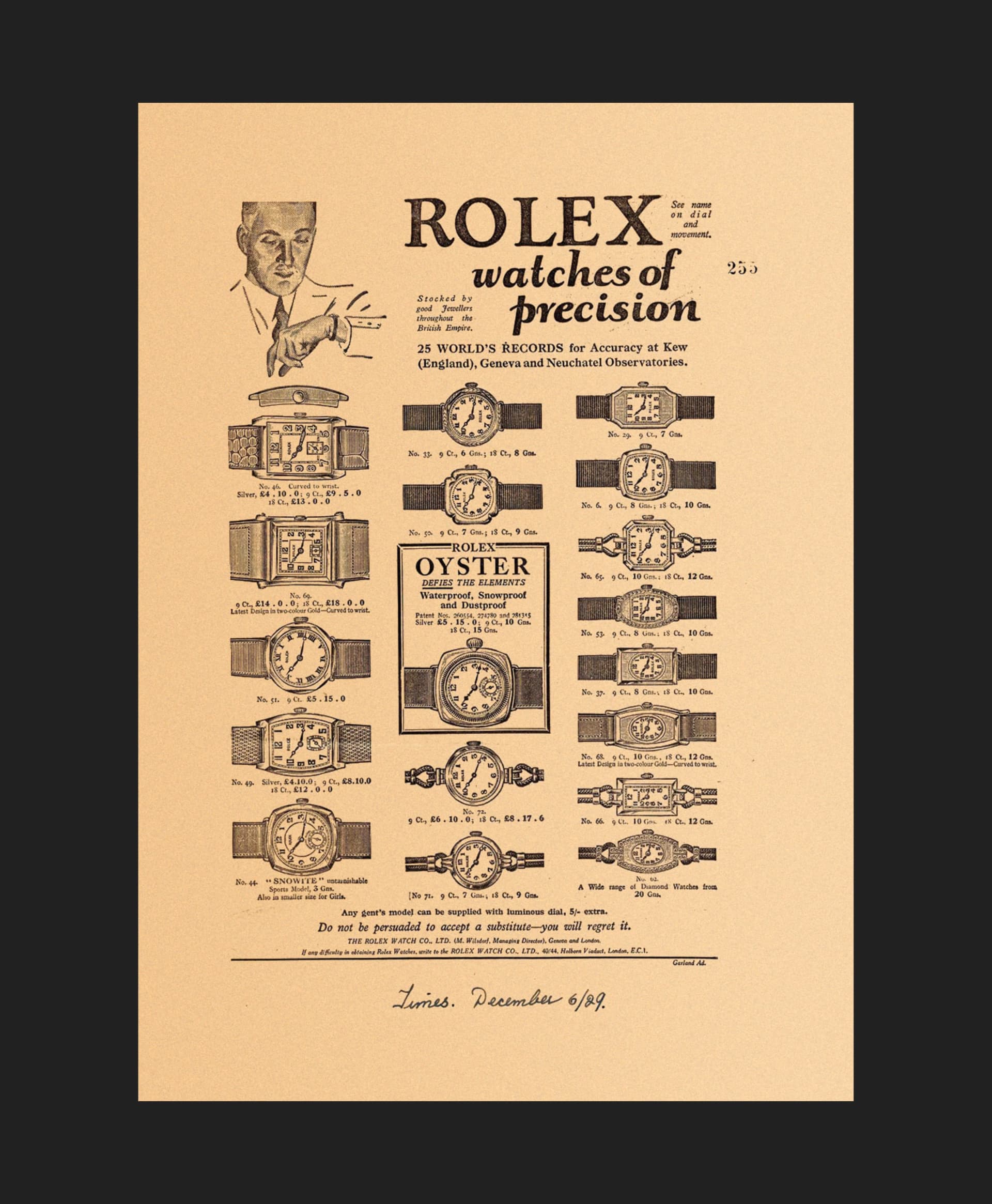 Watches of precision