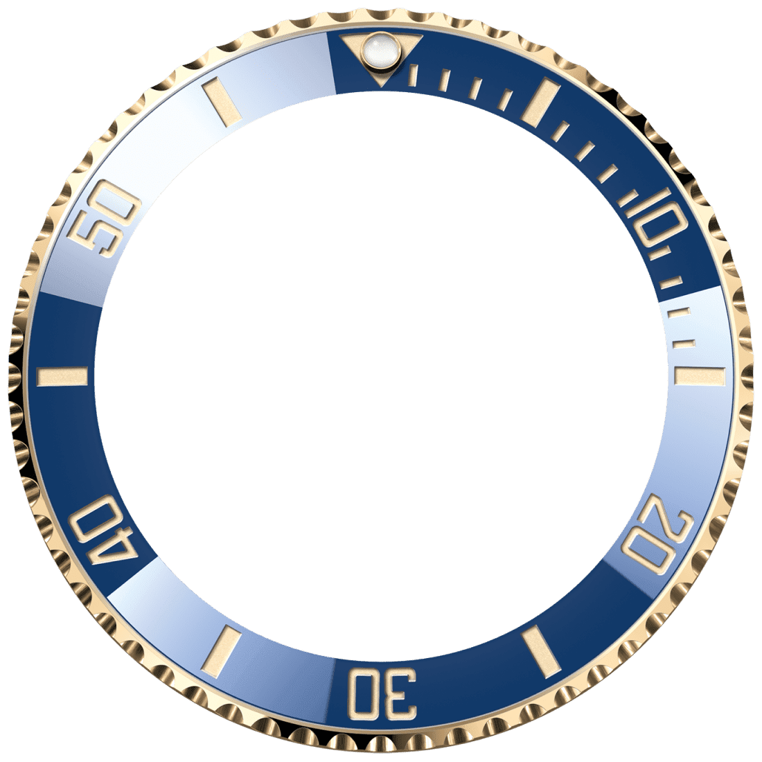 Blue and yellow bezel