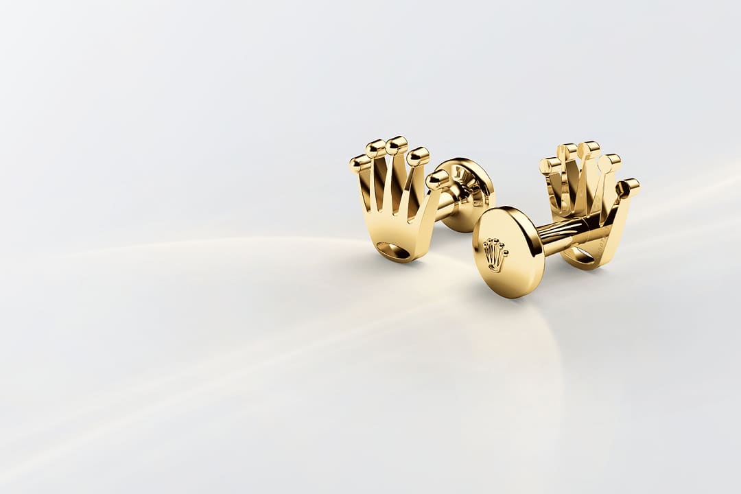 Yellow gold ‘Crown’ cufflinks
