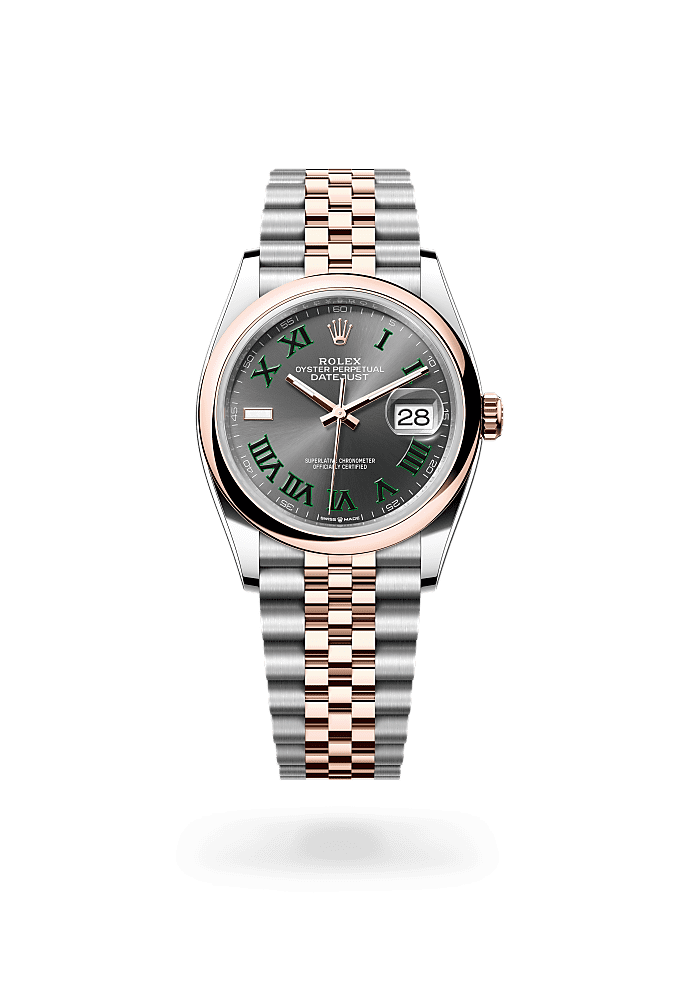 日志型 36, 蚝式，36毫米，永恒玫瑰金及蚝式钢, 表盘 : 石板灰色, Rolex