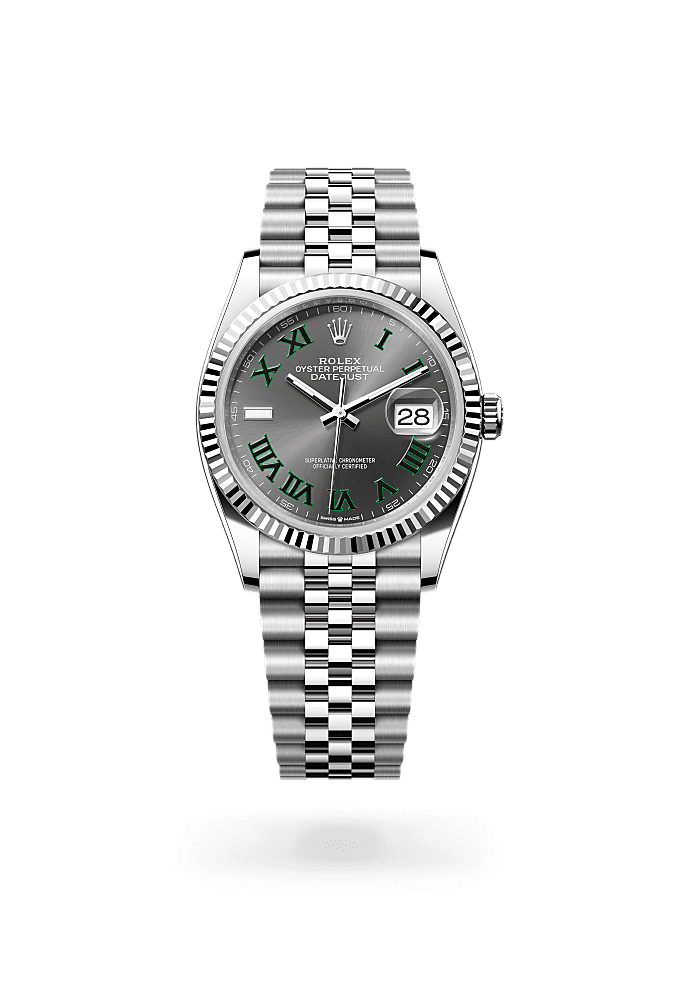 日志型 36, 蚝式,36毫米,白色黄金及蚝式钢, 表盘 : 石板灰色, Rolex