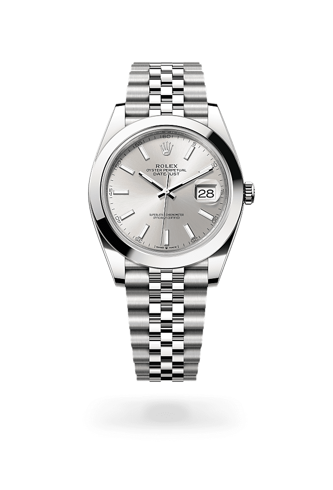 日志型 41, 蚝式，41毫米，蚝式钢, 表盘 : 银色, Rolex