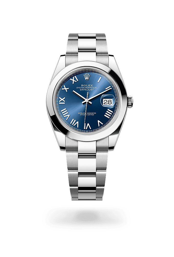 日志型 41, 蚝式，41毫米，蚝式钢, 表盘 : 亮蓝色, Rolex