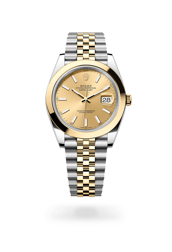 Datejust 41, Oyster, 41 mm, Oystersteel and yellow gold, Dial : Champagne-colour, Rolex
