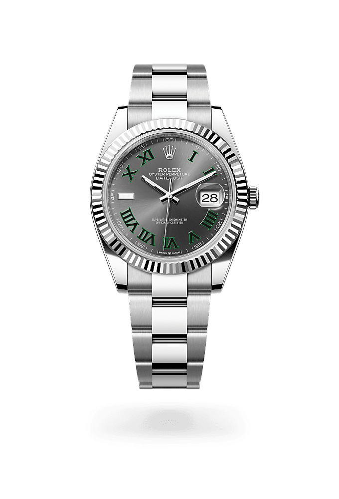 日志型 41, 蚝式，41毫米，白色黄金及蚝式钢, 表盘 : 石板灰色, Rolex