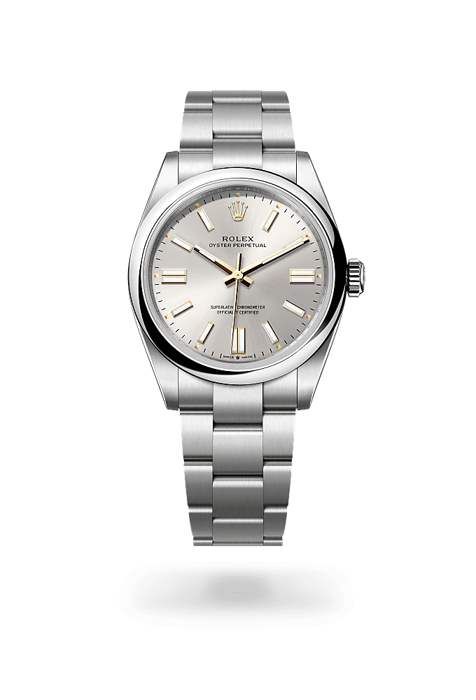 Oyster Perpetual 41, Oyster, 41 mm, Oystersteel, Dial : Silver, Rolex