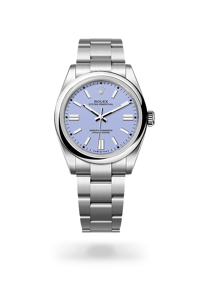 Oyster Perpetual 41, Oyster, 41 mm, Oystersteel, Dial : Lavender, Rolex
