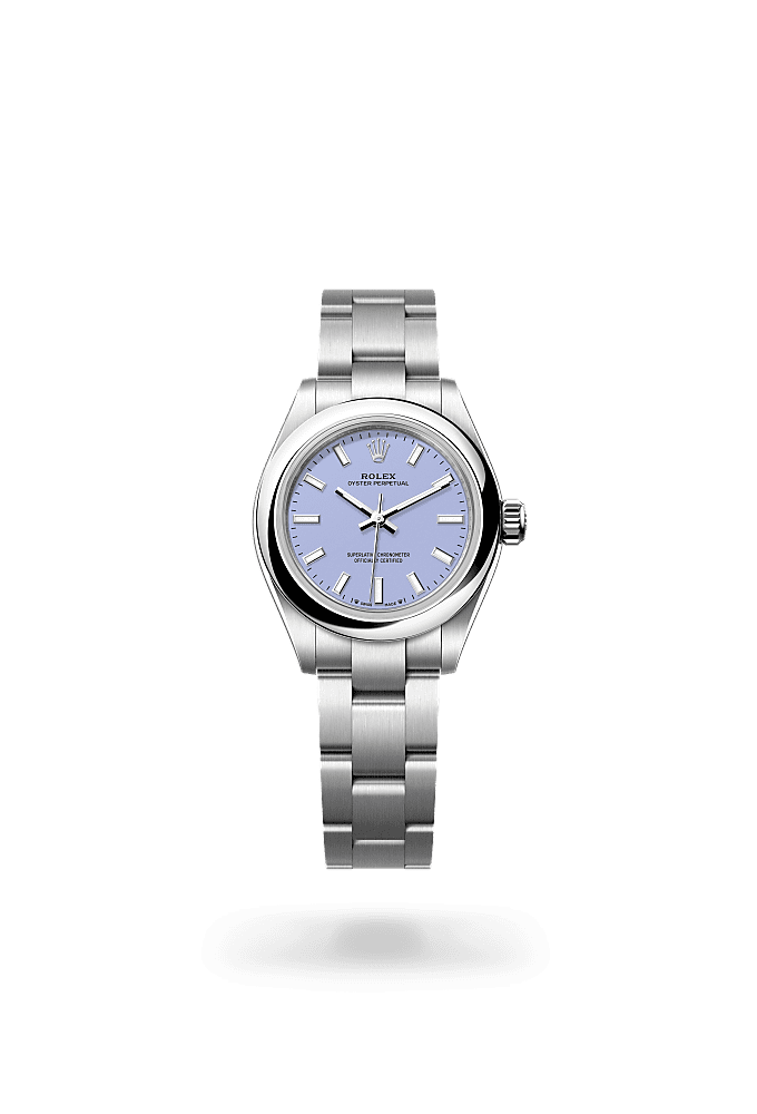 Oyster Perpetual 28, Oyster, 28 mm, Oystersteel, Dial : Lavender, Rolex