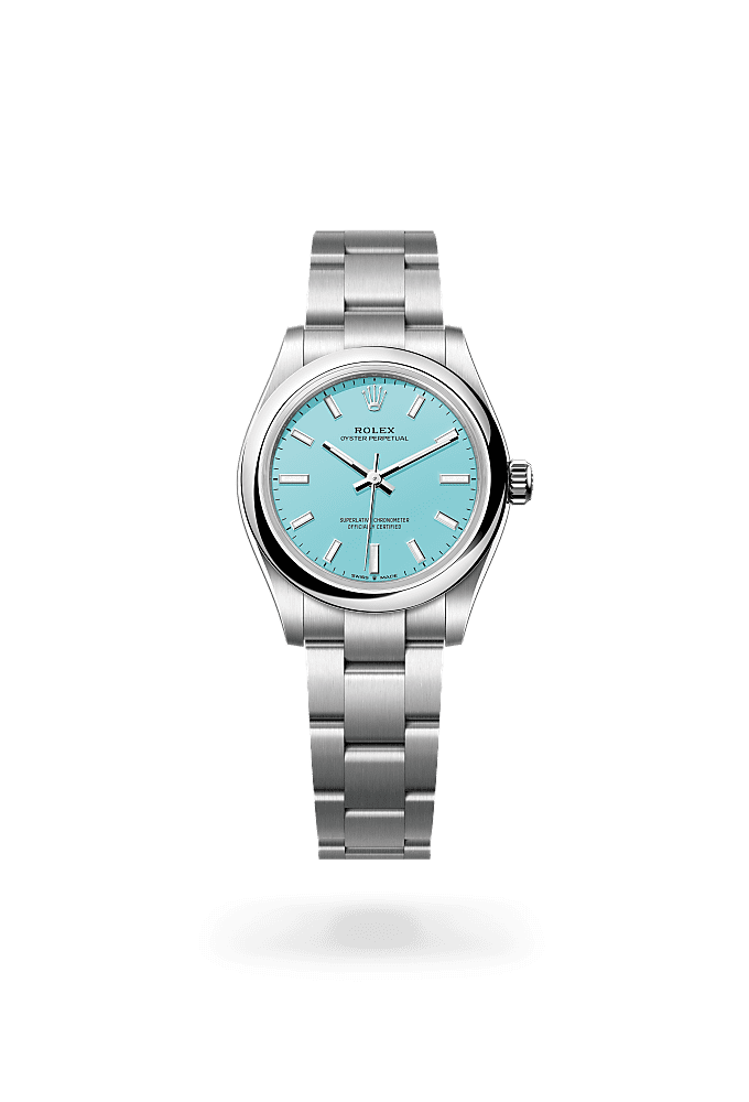 Oyster Perpetual 31, Oyster, 31 mm, Oystersteel, Dial : Turquoise blue, Rolex
