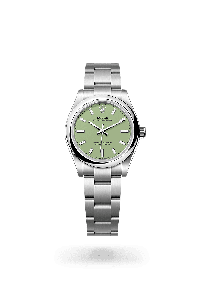 Oyster Perpetual 31, Oyster, 31 mm, Oystersteel, Dial : Pistachio, Rolex