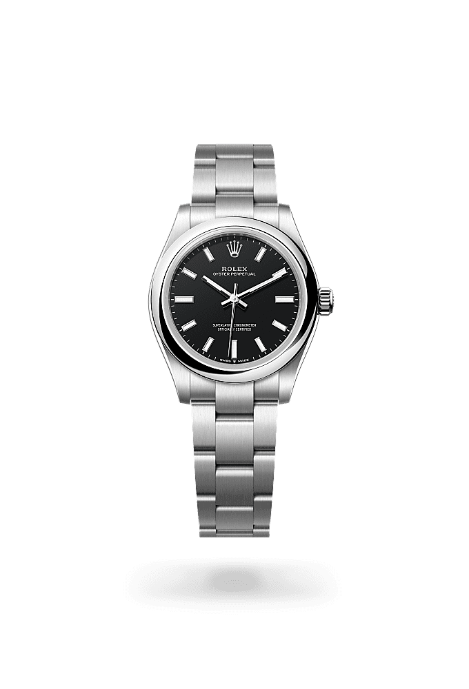 Oyster Perpetual 31, Oyster, 31 mm, Oystersteel, Dial : Black, Rolex