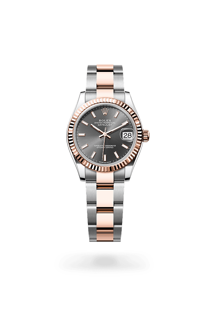 日志型 31, 蚝式，31毫米，永恒玫瑰金及蚝式钢, 表盘 : 石板灰色, Rolex