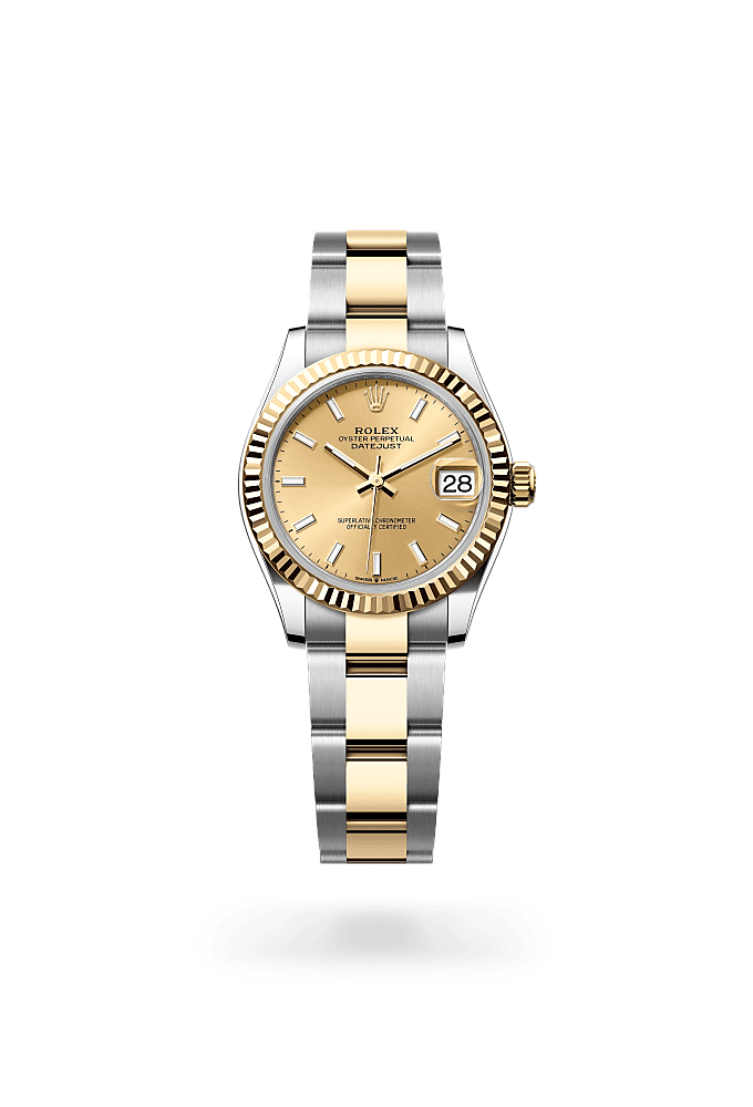 日志型 31, 蚝式,31毫米,黄金及蚝式钢, 表盘 : 香槟色, Rolex