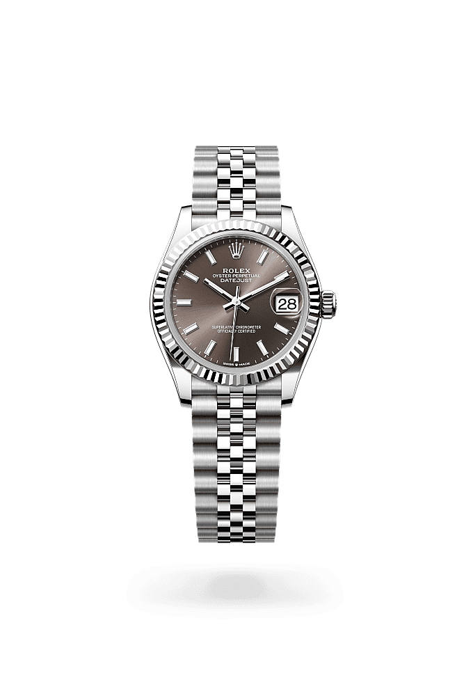 日志型 31, 蚝式,31毫米,白色黄金及蚝式钢, 表盘 : 深灰色, Rolex
