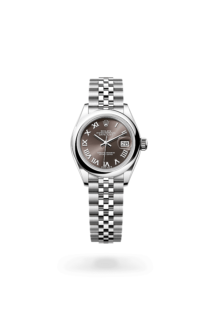 女装日志型, 蚝式，28毫米，蚝式钢, 表盘 : 深灰色, Rolex