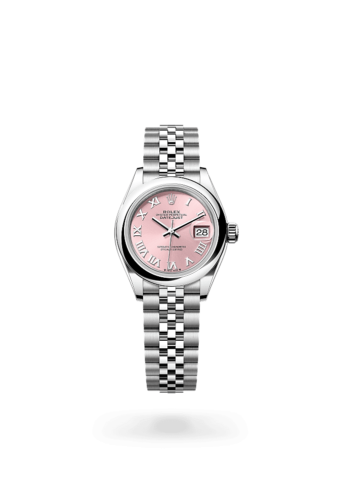 Lady-Datejust, Oyster, 28 mm, Oystersteel, Dial : Pink, Rolex