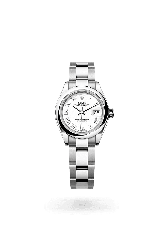 Lady-Datejust, Oyster, 28 mm, Oystersteel, Dial : White, Rolex