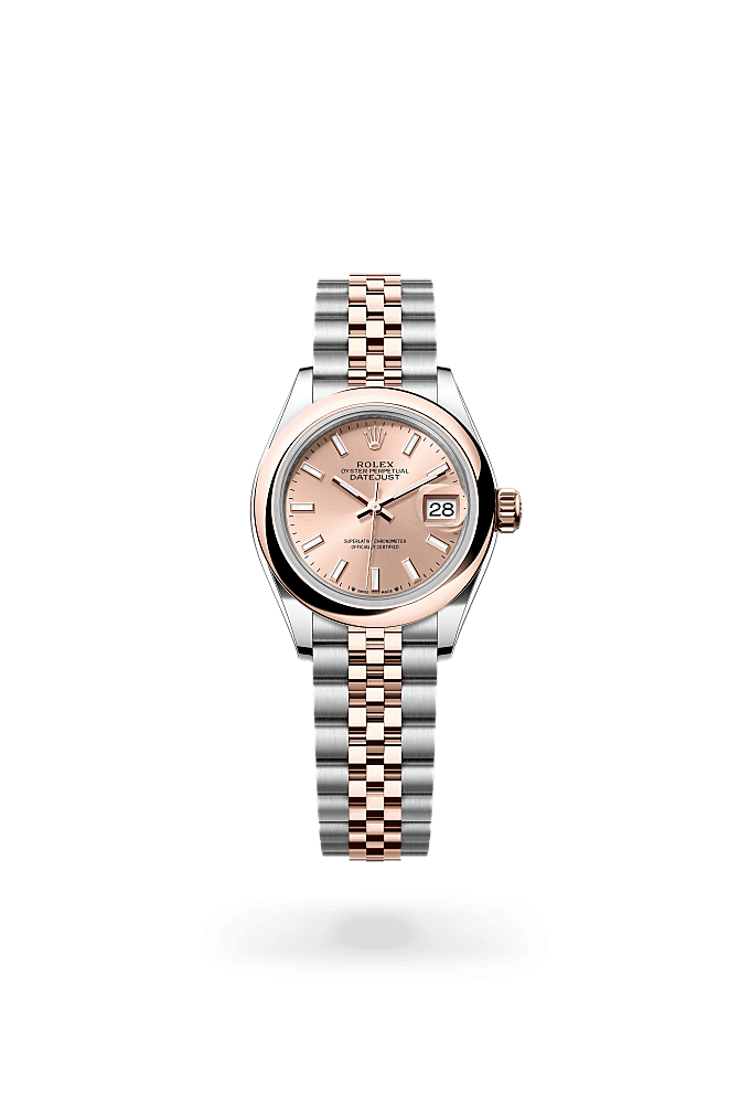 Lady-Datejust, Oyster, 28 mm, Oystersteel and Everose gold, Dial : Rosé-colour, Rolex