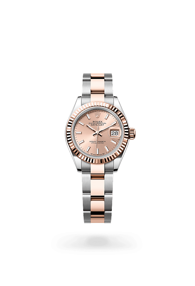 Lady-Datejust, Oyster, 28 mm, Oystersteel and Everose gold, Dial : Rosé-colour, Rolex