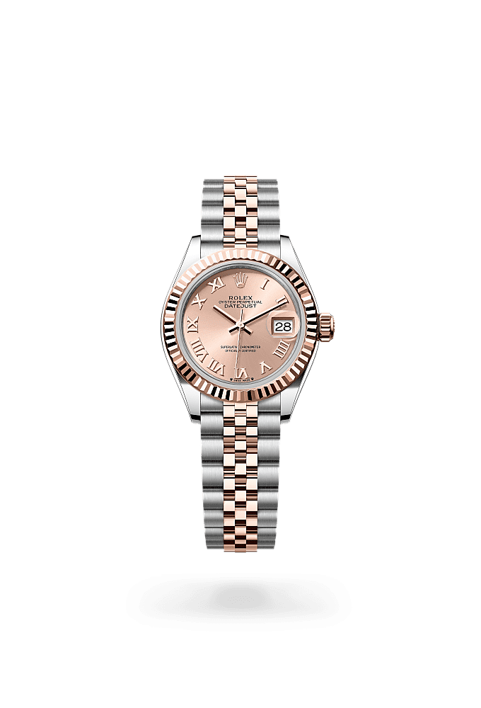 Lady-Datejust, Oyster, 28 mm, Oystersteel and Everose gold, Dial : Rosé-colour, Rolex