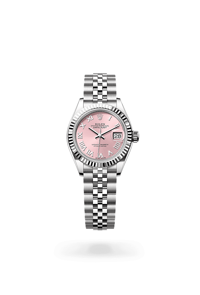 Lady-Datejust, Oyster, 28 mm, Oystersteel and white gold, Dial : Pink, Rolex
