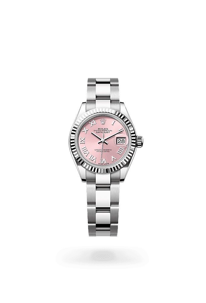 Lady-Datejust, Oyster, 28 mm, Oystersteel and white gold, Dial : Pink, Rolex
