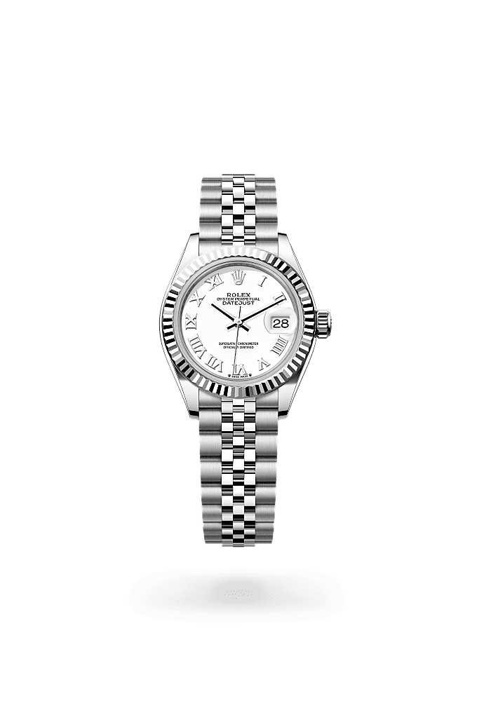 Lady-Datejust, Oyster, 28 mm, Oystersteel and white gold, Dial : White, Rolex
