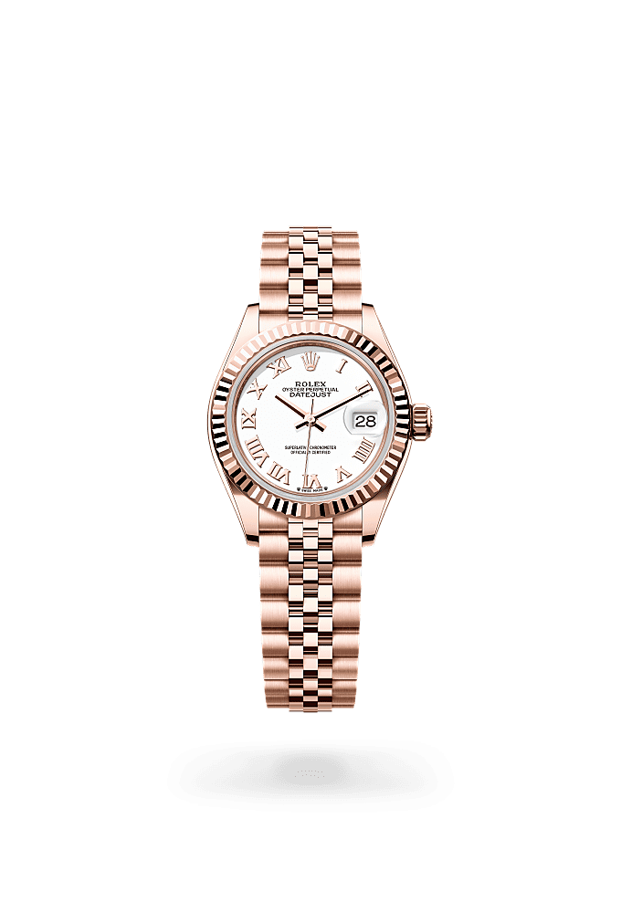 Lady-Datejust, Oyster, 28 mm, Everose gold, Dial : White, Rolex