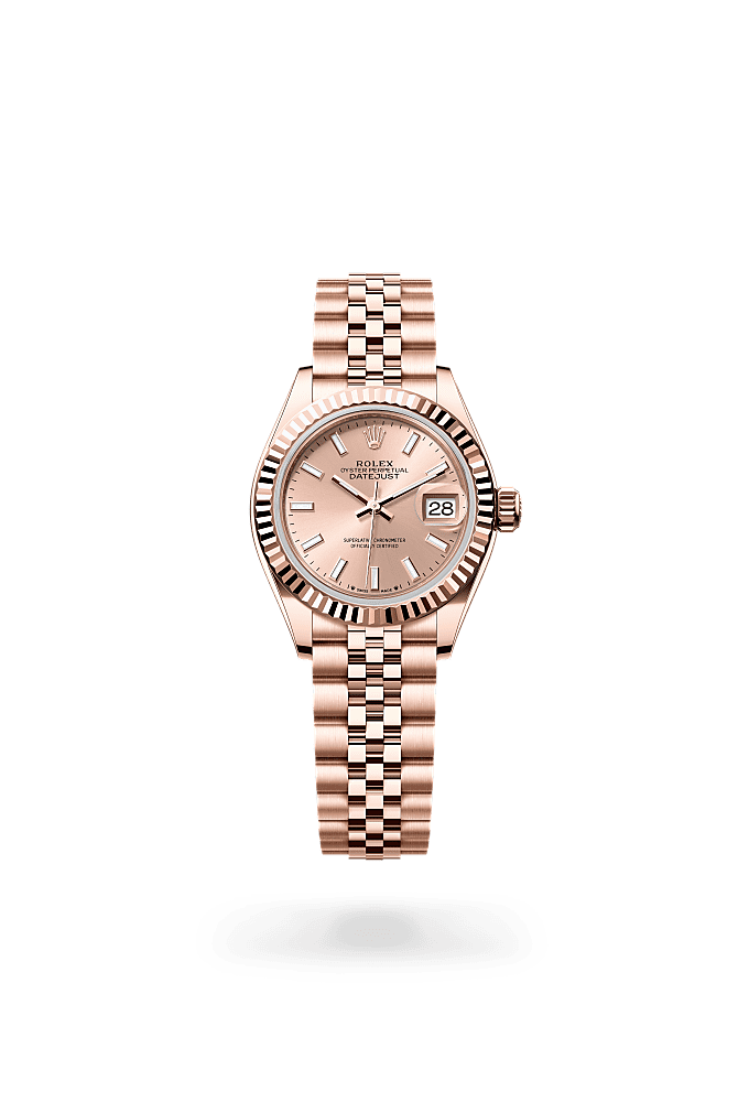 Lady-Datejust, Oyster, 28 mm, Everose gold, Dial : Rosé-colour, Rolex