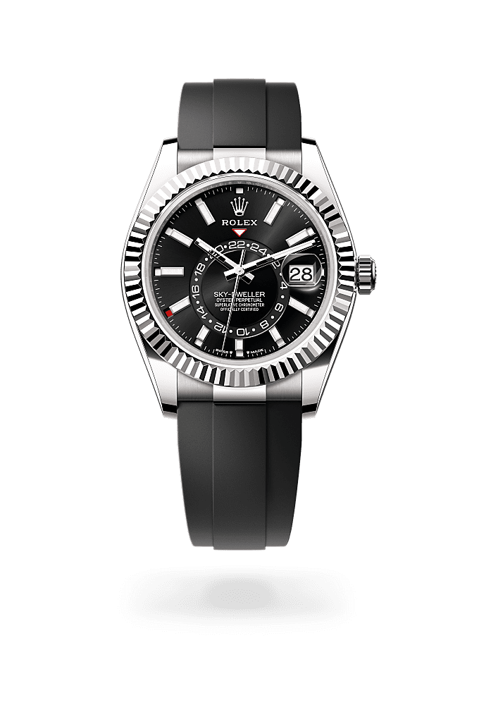 Sky-Dweller, Oyster, 42 mm, white gold, Dial : Bright black, Rolex
