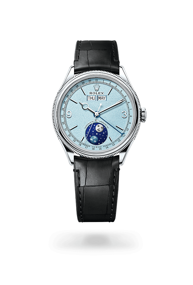 Padellone, 39 mm, platinum, polished finish, Dial : Ice blue, Rolex