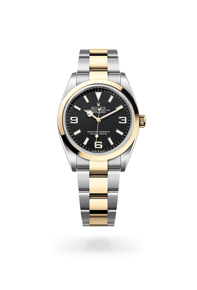 Explorer 36, Oyster, 36 mm, Oystersteel and yellow gold, Dial : Black, Rolex