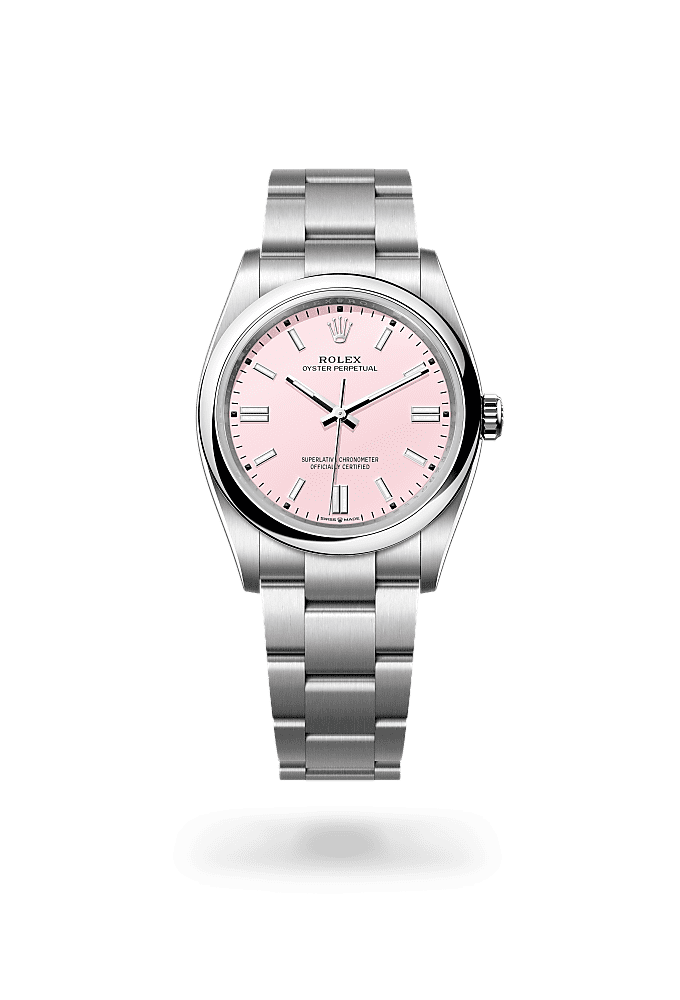 蚝式恒动型 36, 蚝式，36毫米，蚝式钢, 表盘 : 糖果粉红色, Rolex