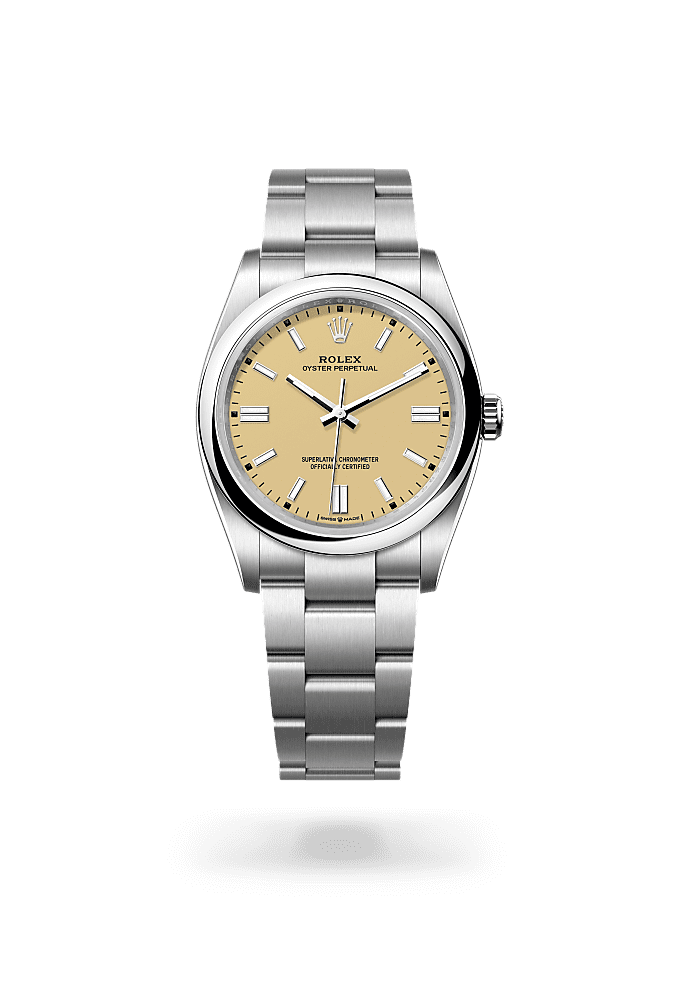 蚝式恒动型 36, 蚝式，36毫米，蚝式钢, 表盘 : 米色, Rolex