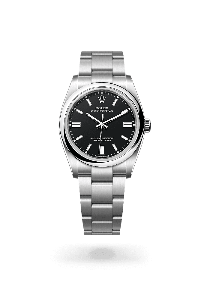 蚝式恒动型 36, 蚝式，36毫米，蚝式钢, 表盘 : 黑色, Rolex
