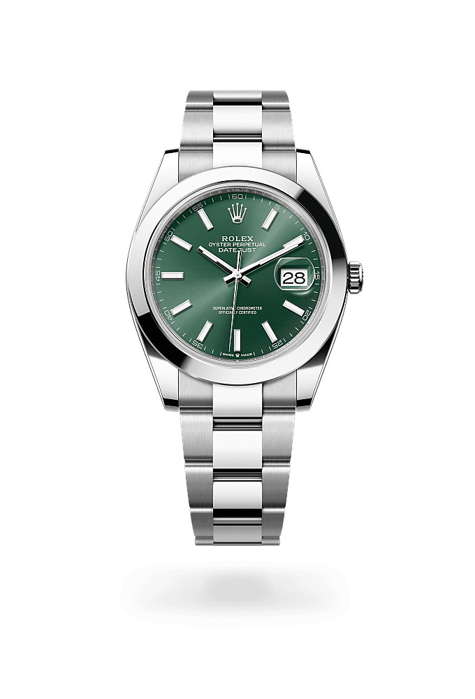 日志型 41, 蚝式，41毫米，蚝式钢, 表盘 : 薄荷绿色, Rolex
