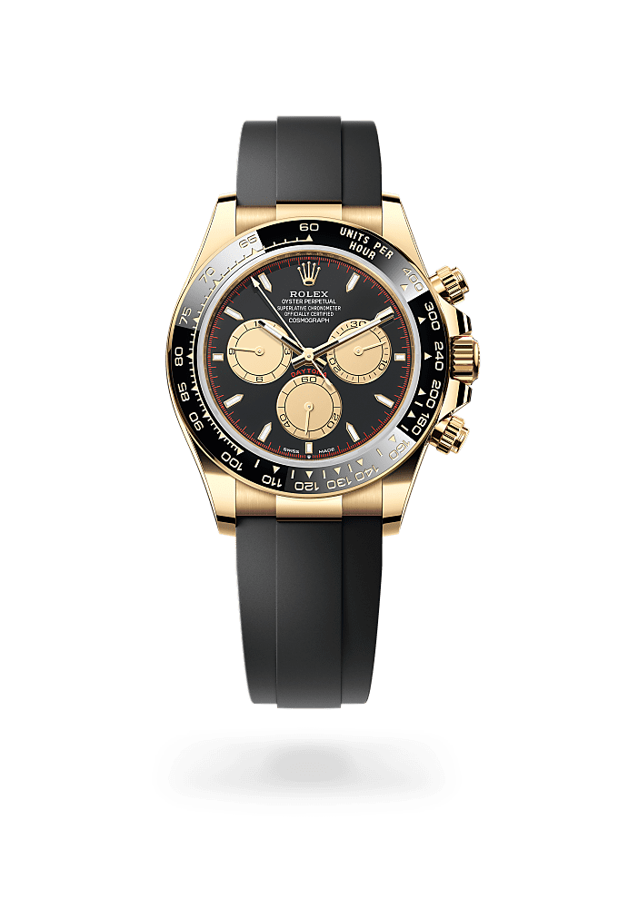 宇宙计型迪通拿, 蚝式，40毫米，黄金, 表盘 : 醇黑色及香槟色, Rolex