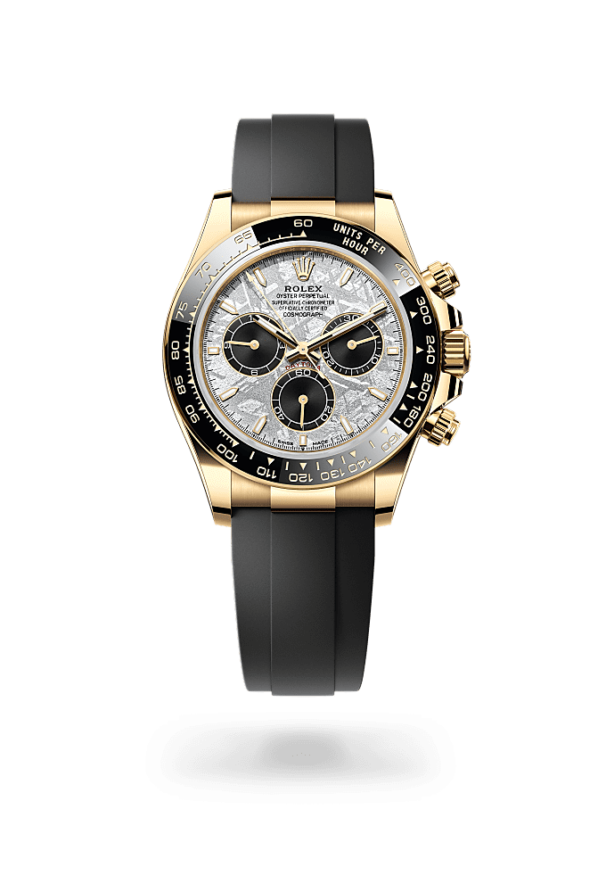 宇宙计型迪通拿, 蚝式，40毫米，黄金, 表盘 : 陨石及黑色, Rolex