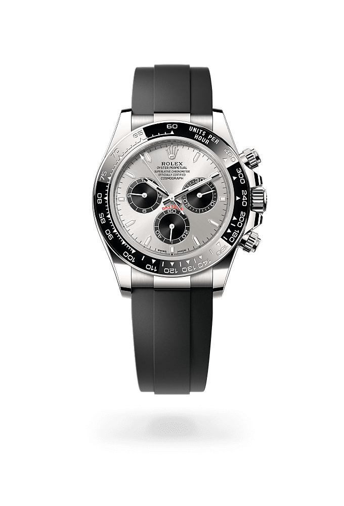 Cosmograph Daytona, Oyster, 40 mm, white gold, Dial : Steel and bright black, Rolex