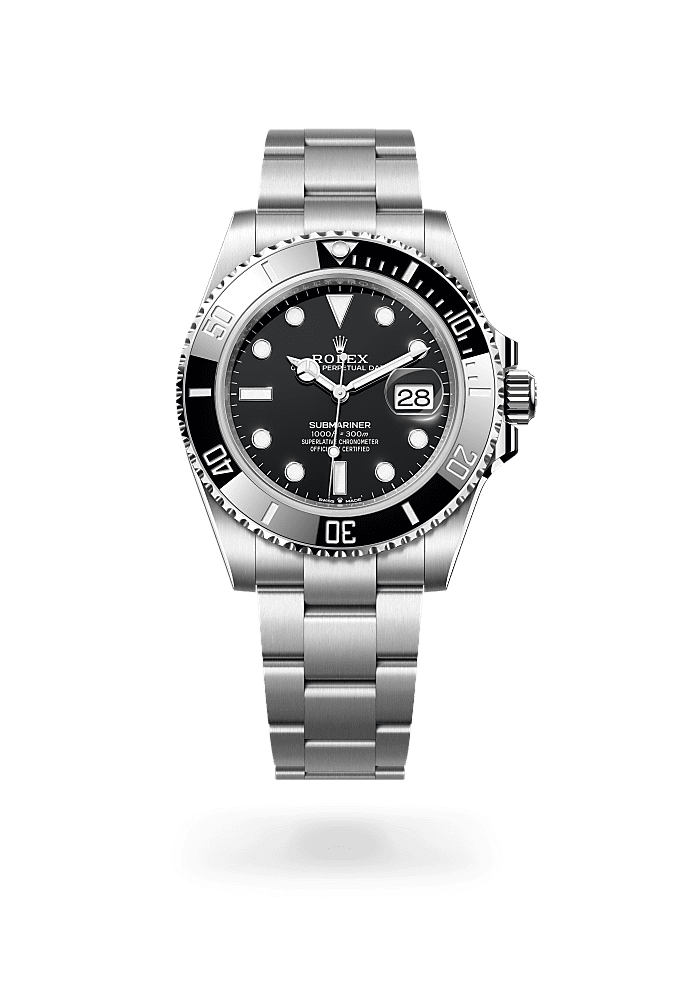 潜航者日历型, 蚝式，41毫米，蚝式钢, 表盘 : 黑色, Rolex