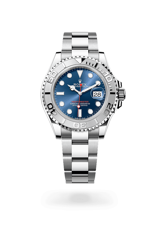 游艇名仕型 40, 蚝式，40毫米，铂金及蚝式钢, 表盘 : 亮蓝色, Rolex
